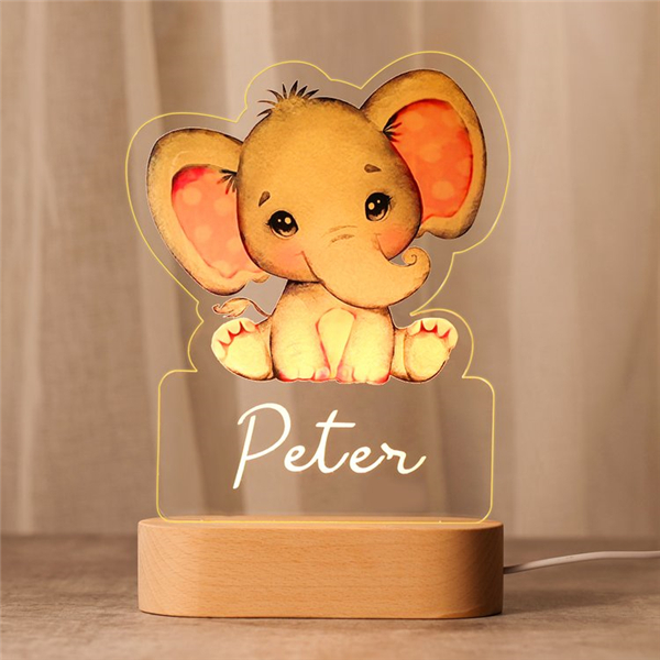 Cadeau personnalisé pour les enfants Veilleuse cadeau bébé personnalisée  Lampe de décor de chambre denfant Signe de nom denfant Baby Safari Animals  -  France